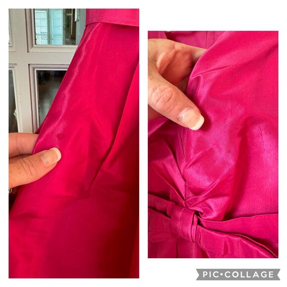 Banana Republic Mad Men Barbie Pink Silk Sleeveless Dress Taffeta size 2 - Picture 12 of 12